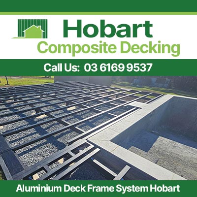 Aluminium deck frame system with composite decking boards installation in Hobart
