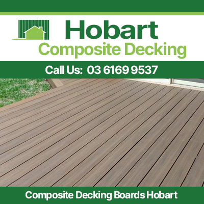 Brown composite decking boards with natural timber look finish in Hobart